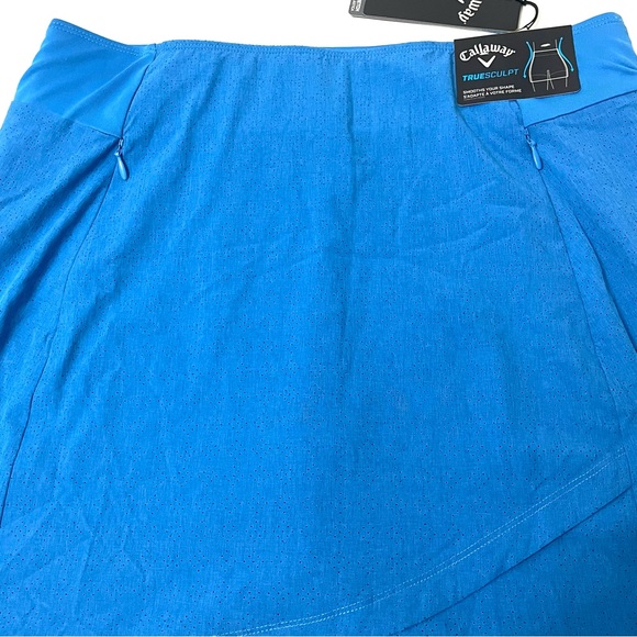 Callaway Golf Opti Dri Stretch Truesculpt Ibiza Blue Split Skort w Pockets Sz S - Picture 3 of 13